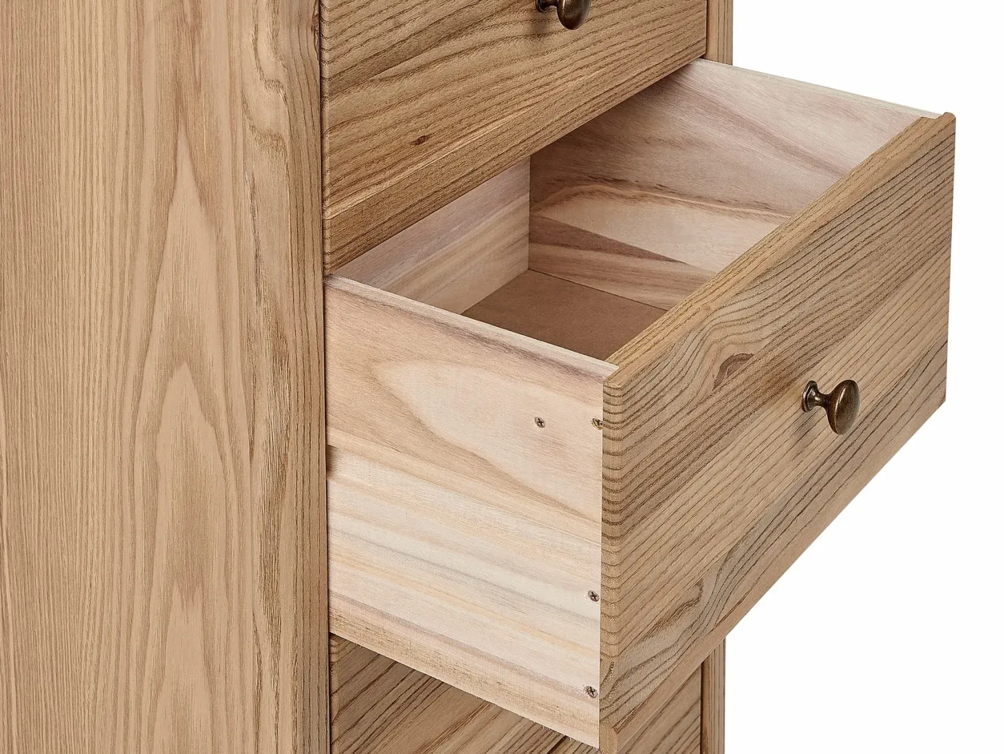 5 skuffers commode SALTON Sassafras træ Brun