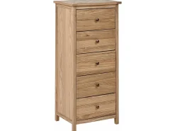 5 skuffers commode SALTON Sassafras træ Brun