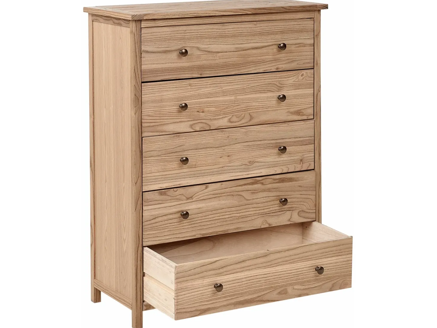 5 skuffers commode SALTON Sassafras træ Brun