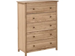 5 skuffers commode SALTON Sassafras træ Brun