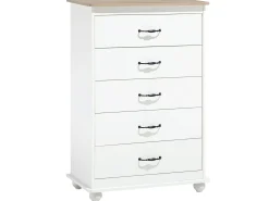 5 skuffers commode SHARON Hvid