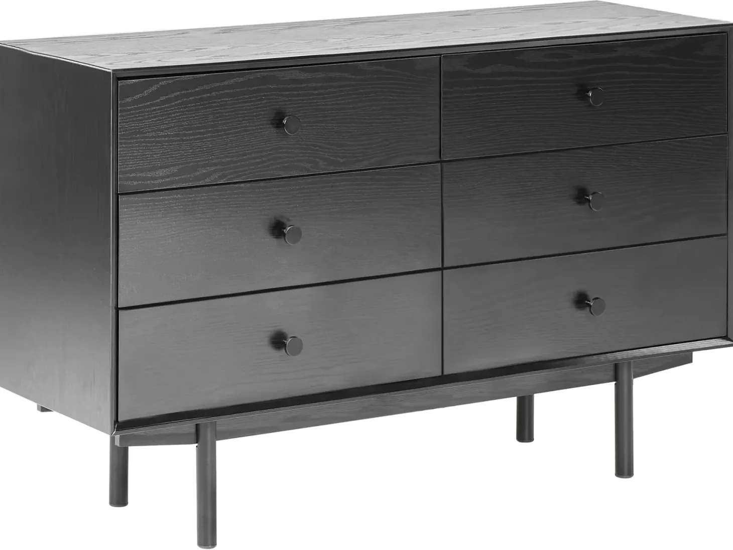6 skuffers kommode ALCESTER Sort