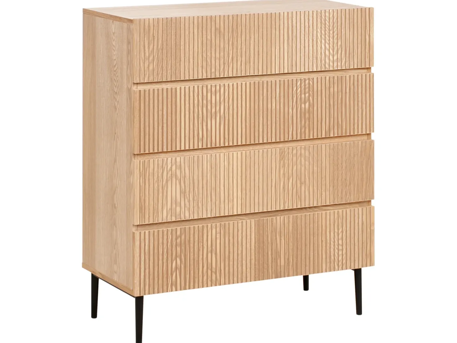 4 skuffers kommode BLYTHE Naturlig ask