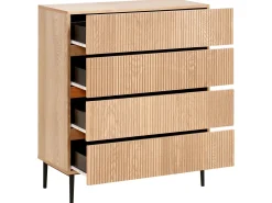 4 skuffers kommode BLYTHE Naturlig ask