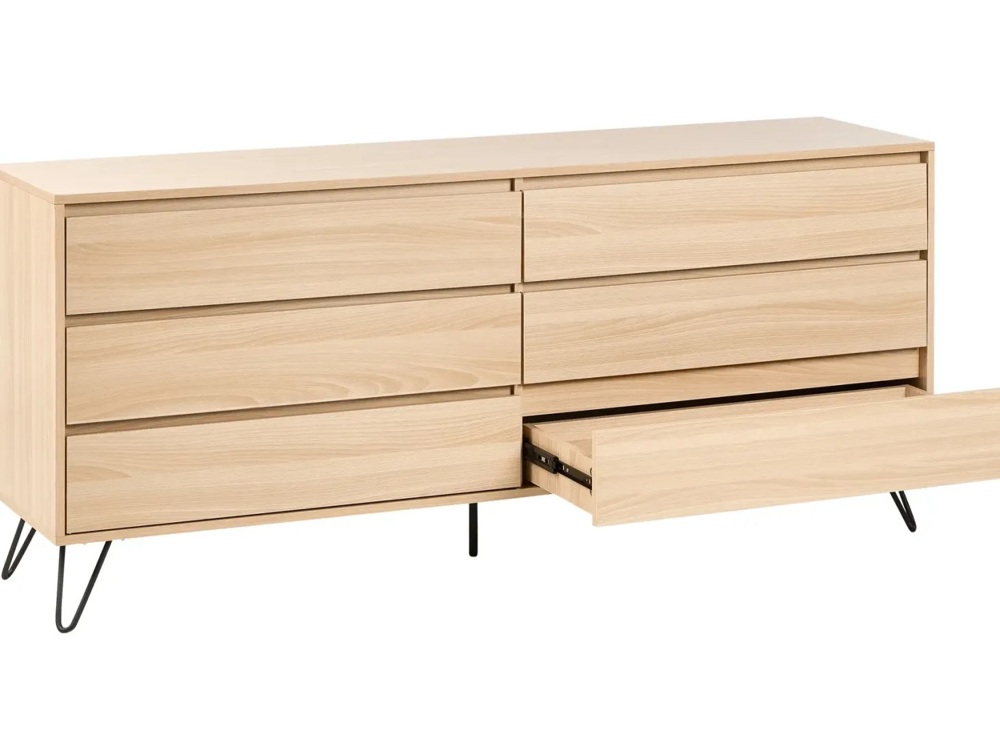 6 skuffers kommode CARDIGAN Lysebrun
