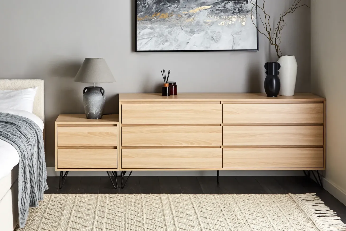6 skuffers kommode CARDIGAN Lysebrun