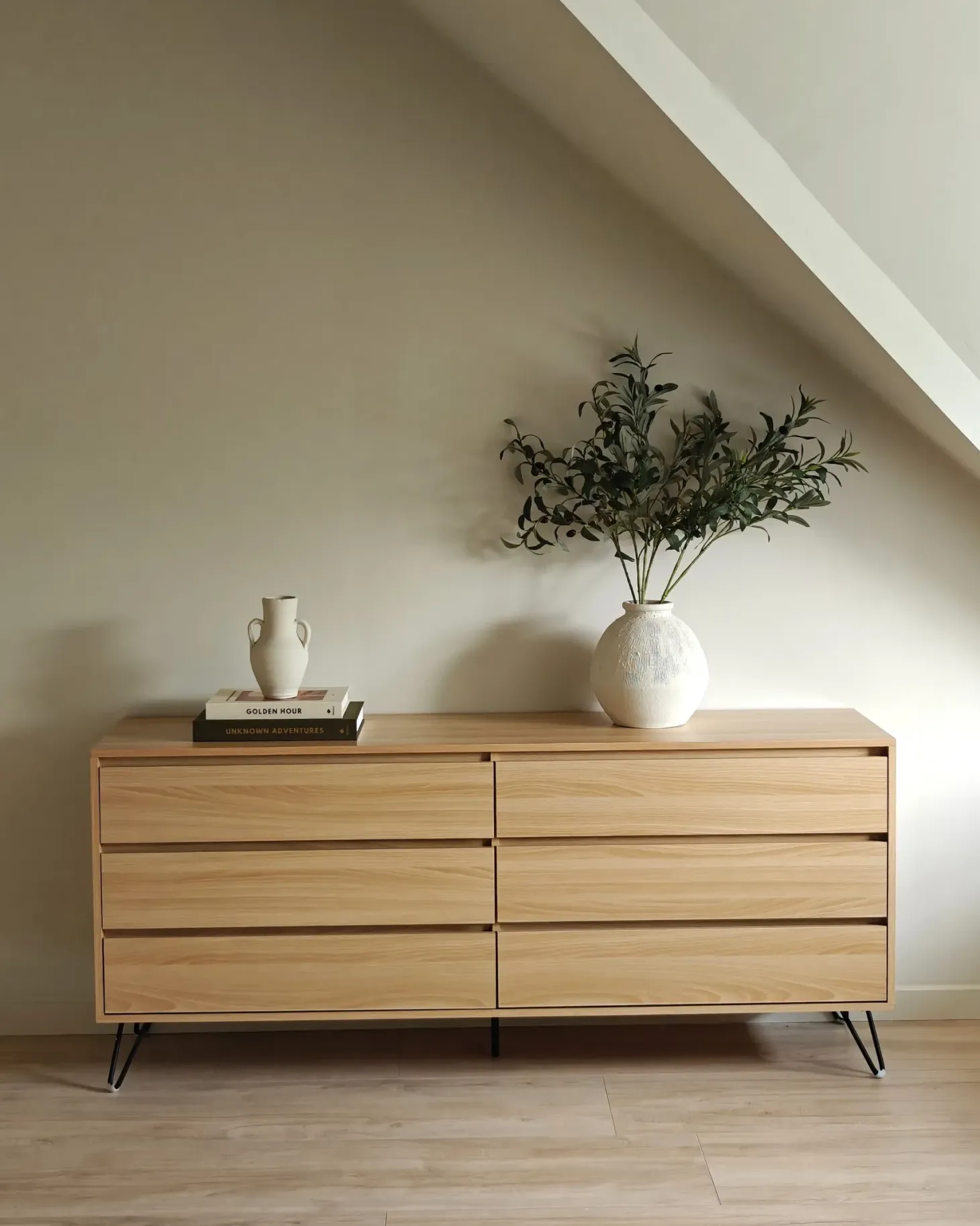 6 skuffers kommode CARDIGAN Lysebrun