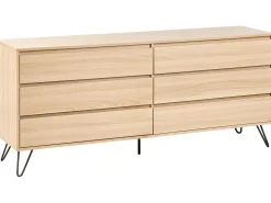 6 skuffers kommode CARDIGAN Lysebrun