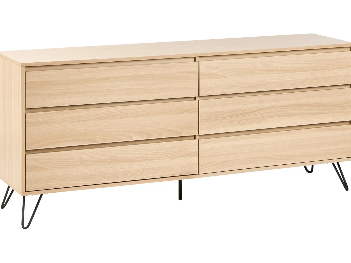 6 skuffers kommode CARDIGAN Lysebrun