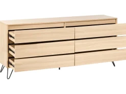 6 skuffers kommode CARDIGAN Lysebrun