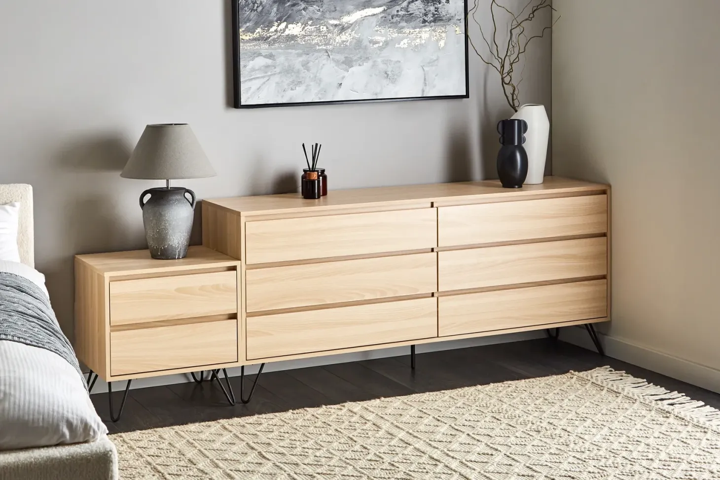 6 skuffers kommode CARDIGAN Lysebrun