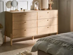 6 skuffers kommode COLLINS Lysebrun