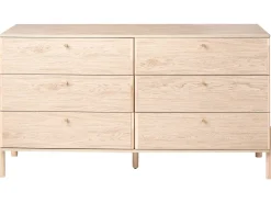 6 skuffers kommode COLLINS Lysebrun