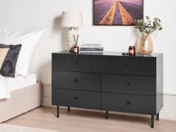 6 skuffers kommode COVENTRY Sort