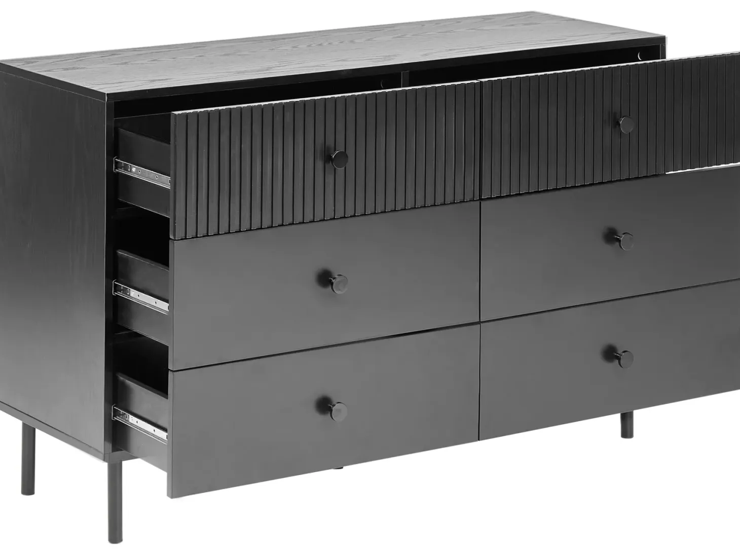 6 skuffers kommode COVENTRY Sort