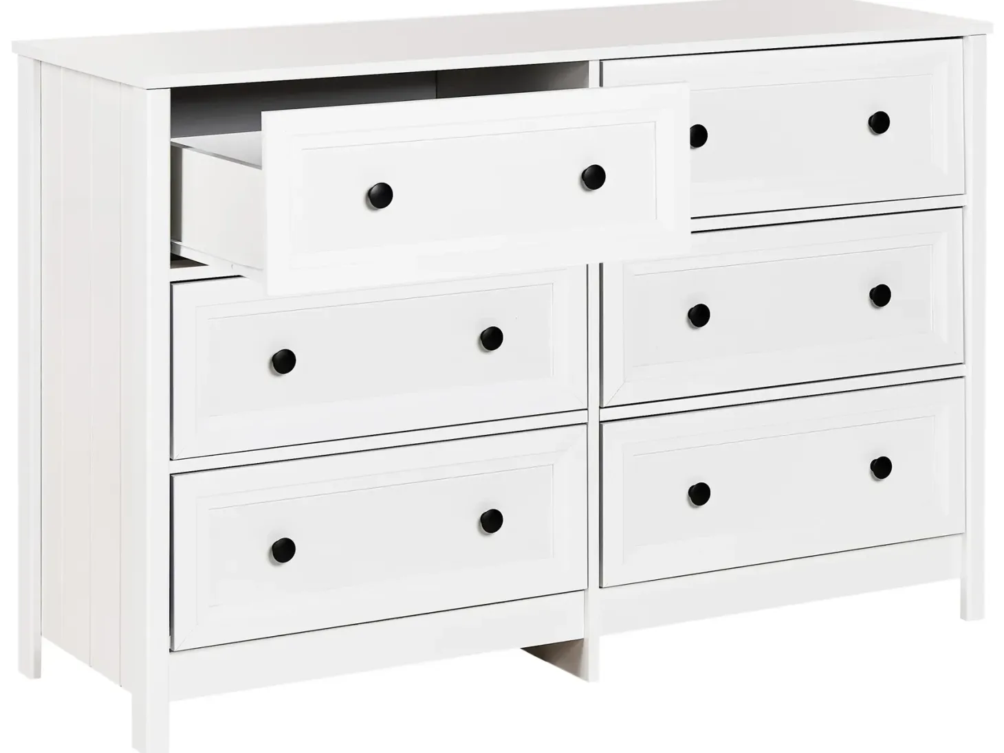 6 skuffers kommode HAZELVALE Hvid