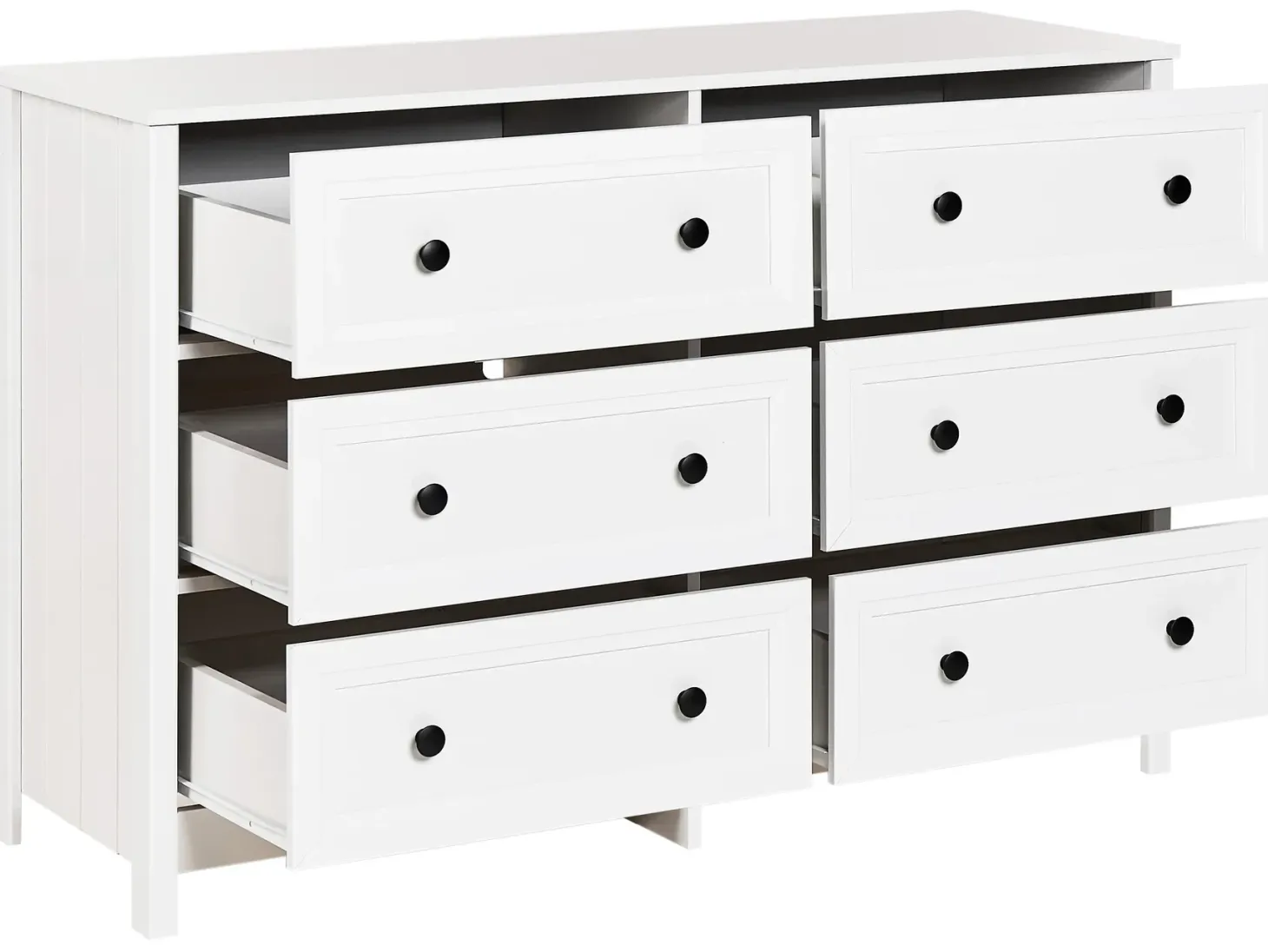 6 skuffers kommode HAZELVALE Hvid