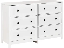 6 skuffers kommode HAZELVALE Hvid