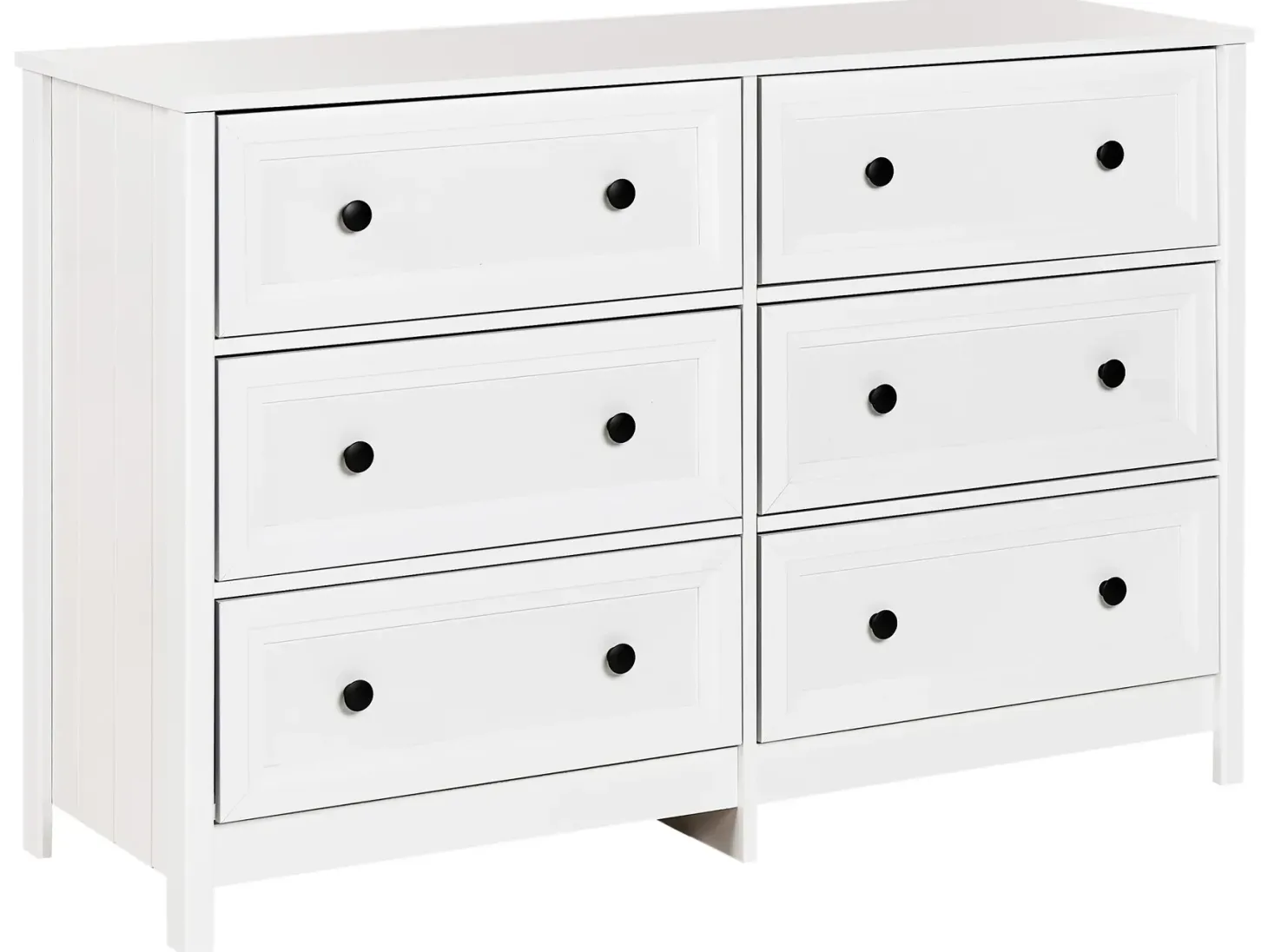 6 skuffers kommode HAZELVALE Hvid