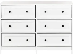 6 skuffers kommode HAZELVALE Hvid