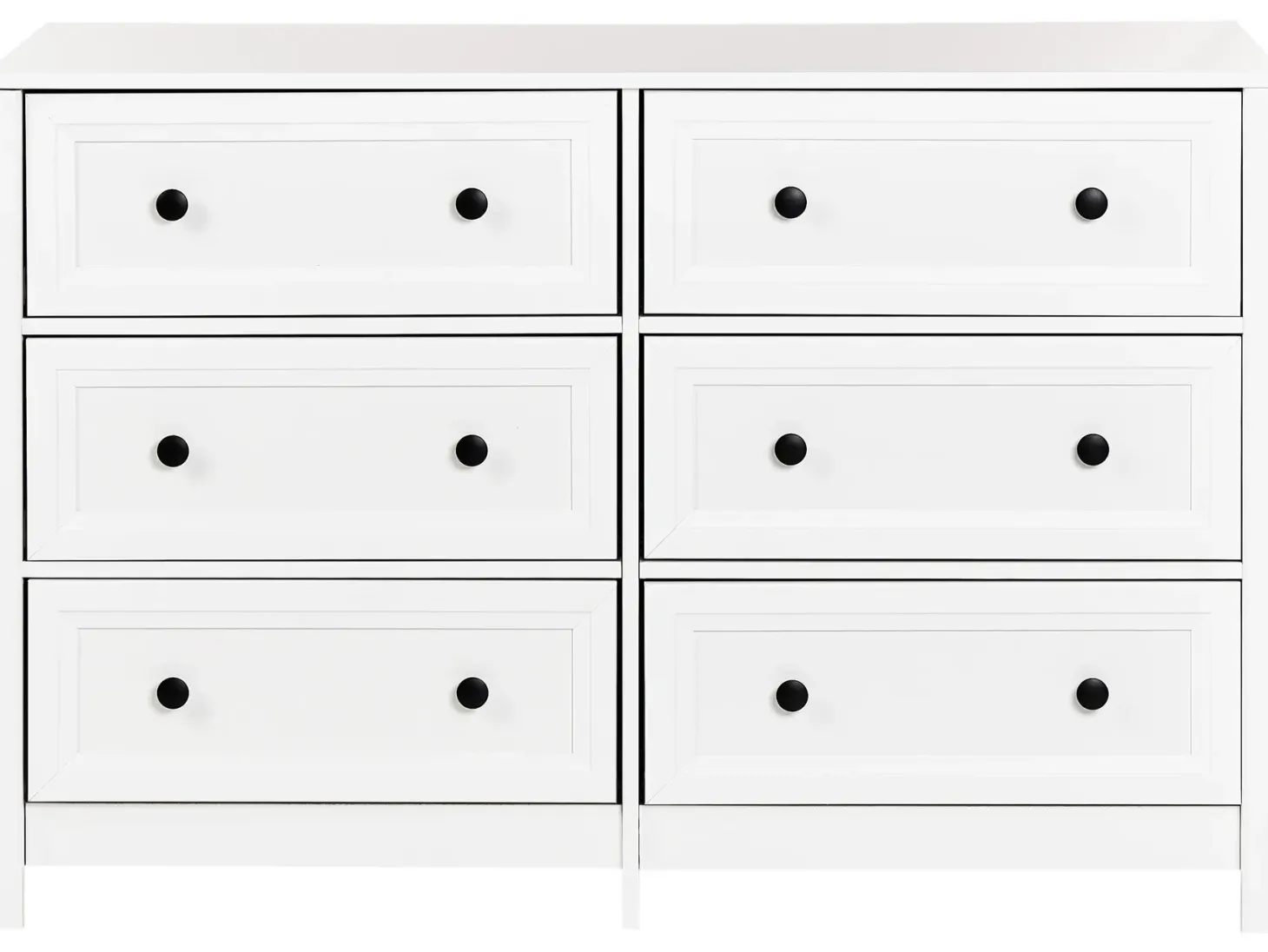 6 skuffers kommode HAZELVALE Hvid