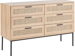 6 skuffers kommode PASCO Lysebrun
