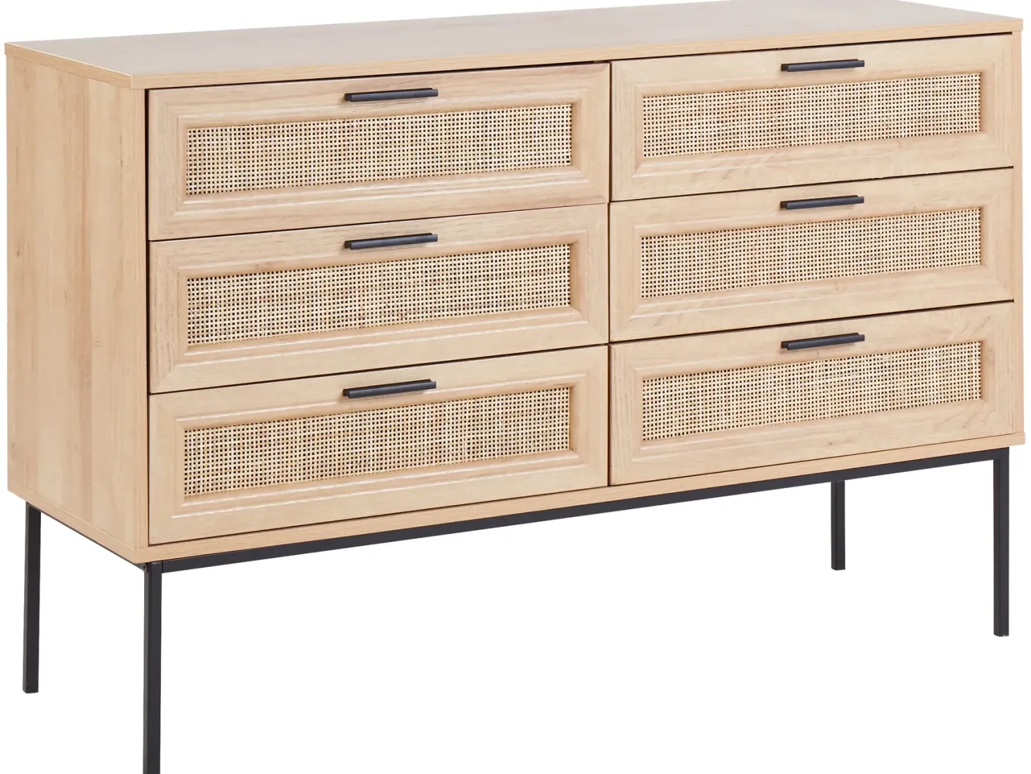 6 skuffers kommode PASCO Lysebrun