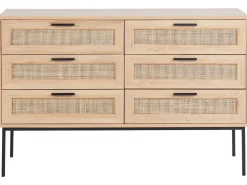 6 skuffers kommode PASCO Lysebrun