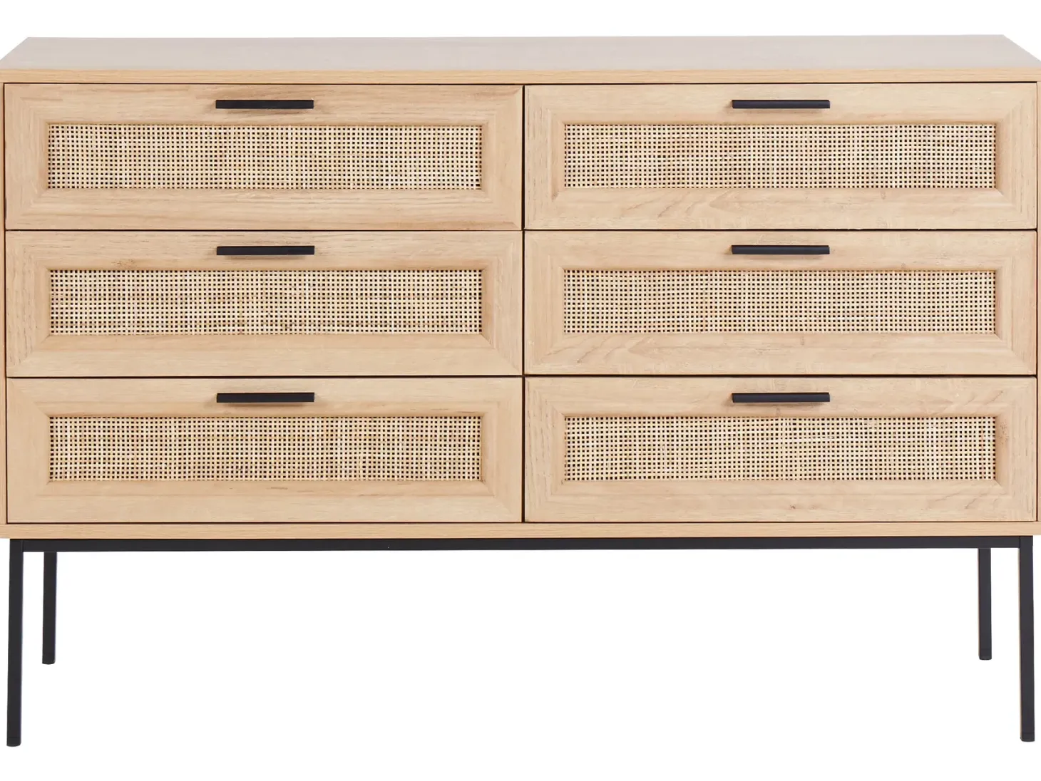 6 skuffers kommode PASCO Lysebrun