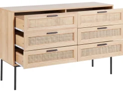 6 skuffers kommode PASCO Lysebrun