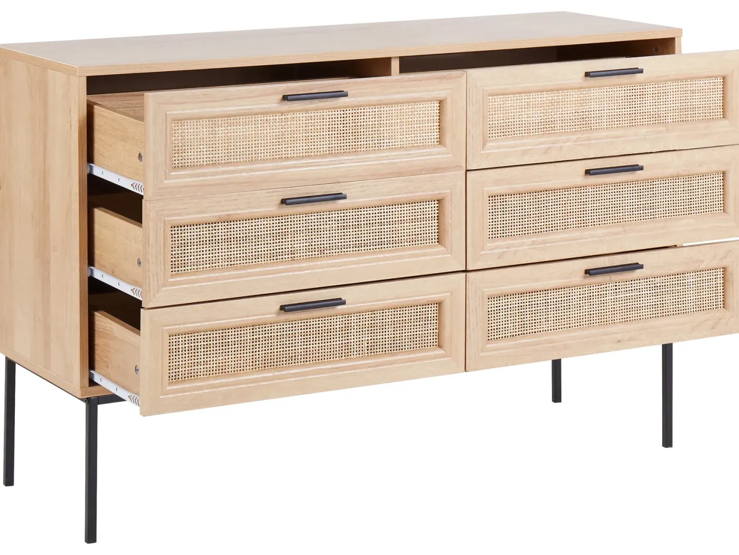 6 skuffers kommode PASCO Lysebrun