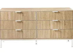 6 skuffers kommode ROYALLA Lysebrun