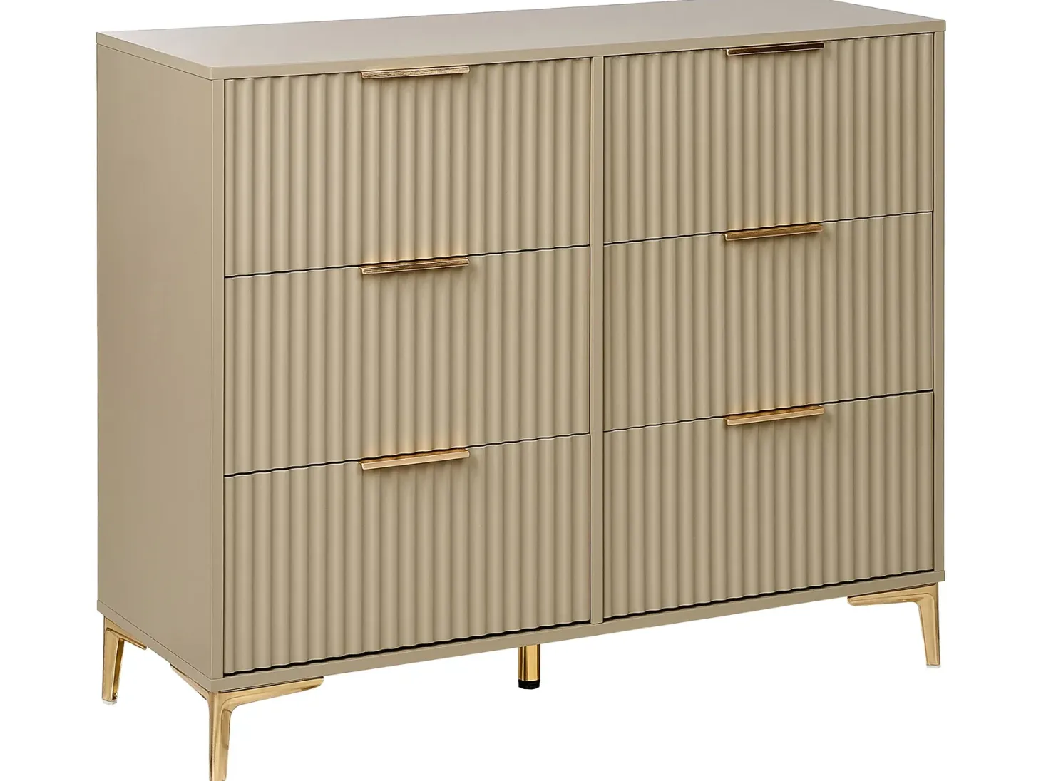 6 skuffers kommode WALCOTT Beige
