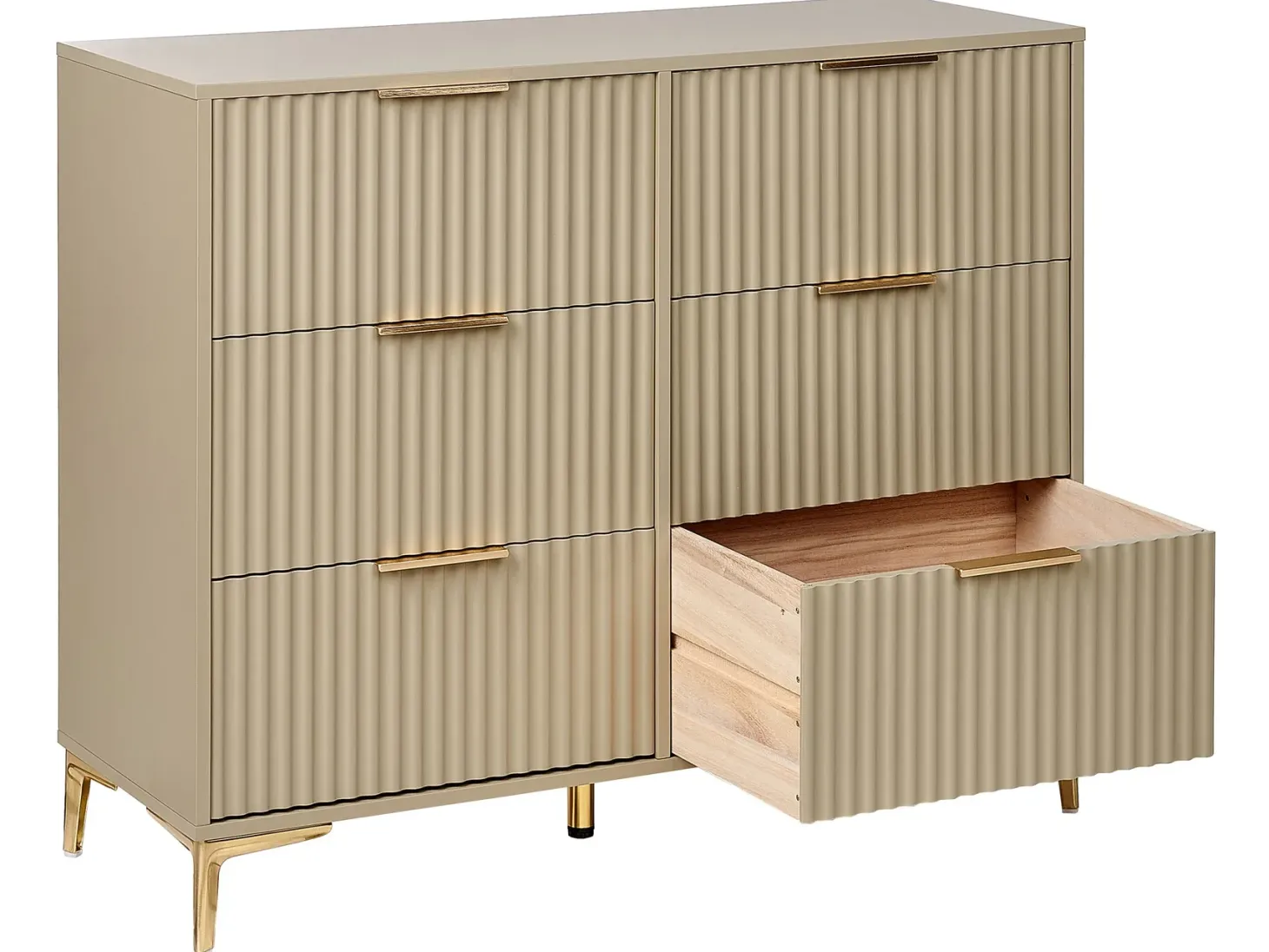 6 skuffers kommode WALCOTT Beige