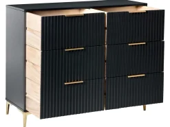 6 skuffers kommode WALCOTT Sort