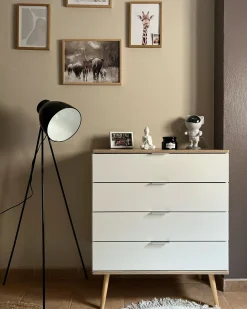 4 skuffers kommode WALPI Hvid
