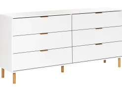 6 skuffers kommode WALPOLE Hvid