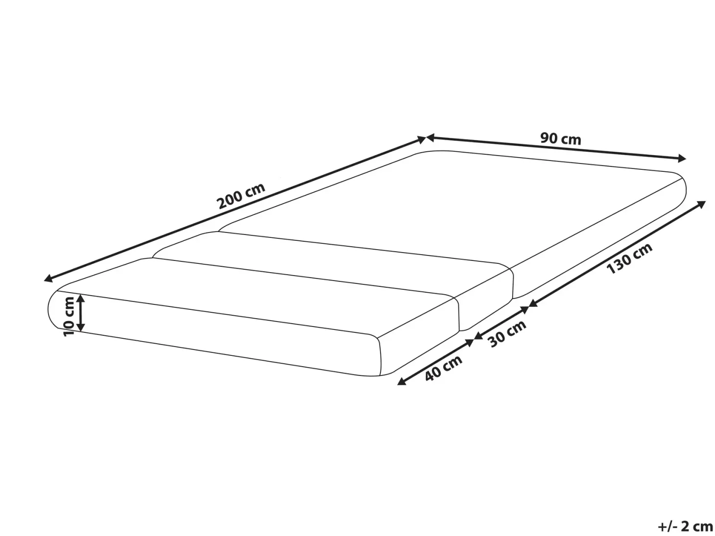 Skummadras til en udtræksseng CLEVER H2/3 Medium 90 x 130/160/200 cm