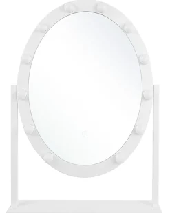 Sminkebord med spejl LED ROSTRENEN Hvid