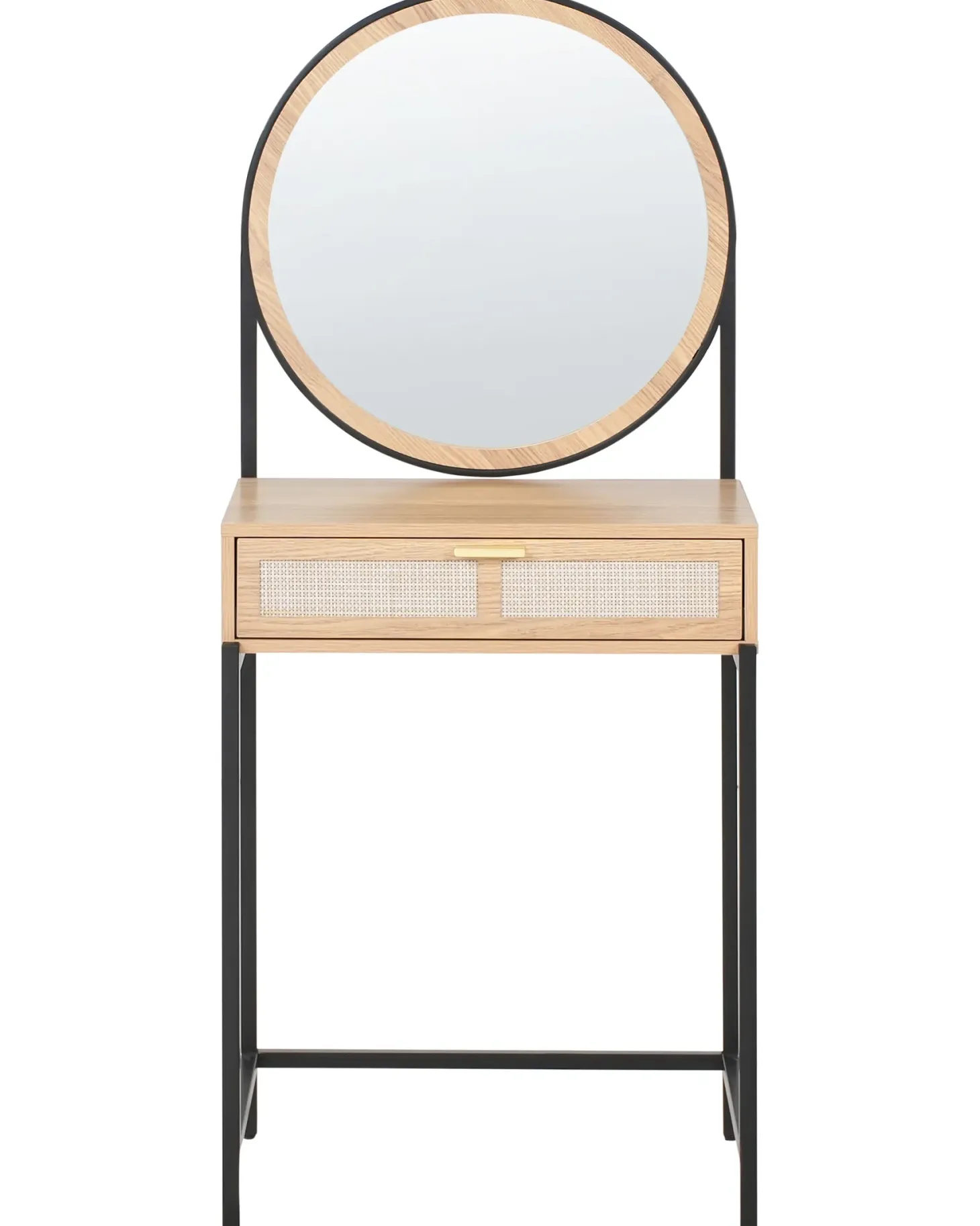 Sminkebord med spejl CASSIAR Lysebrun