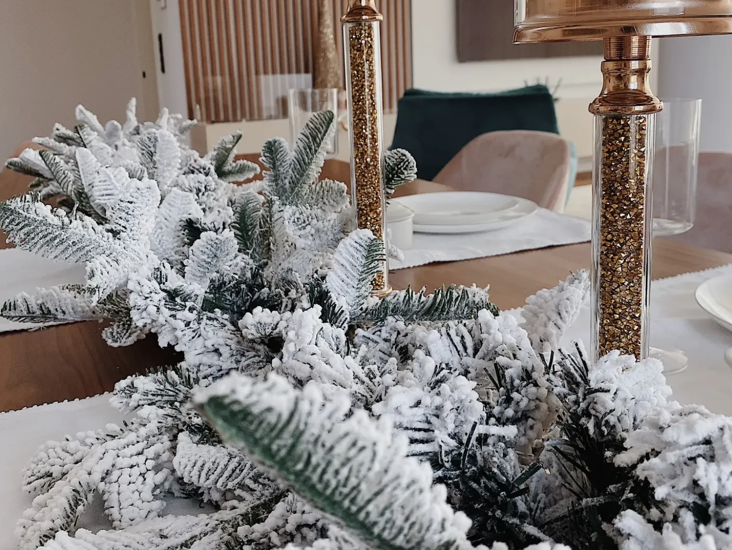 Sneklædt juleguirlande LED SUNDO 180 cm Hvid