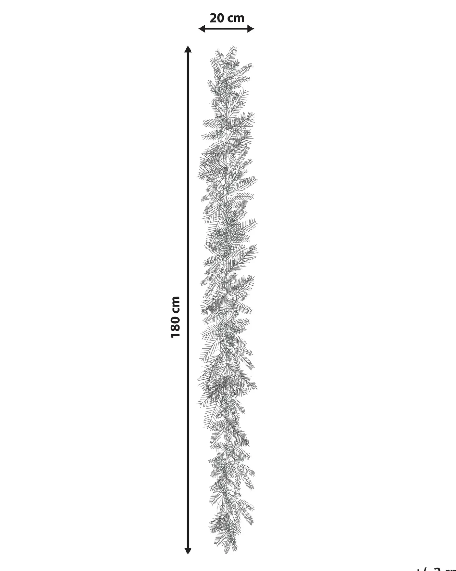Sneklædt juleguirlande LED SUNDO 180 cm Hvid