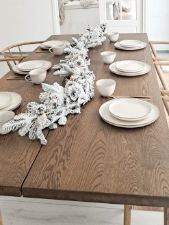 Sneklædt juleguirlande LED SUNDO 180 cm Hvid