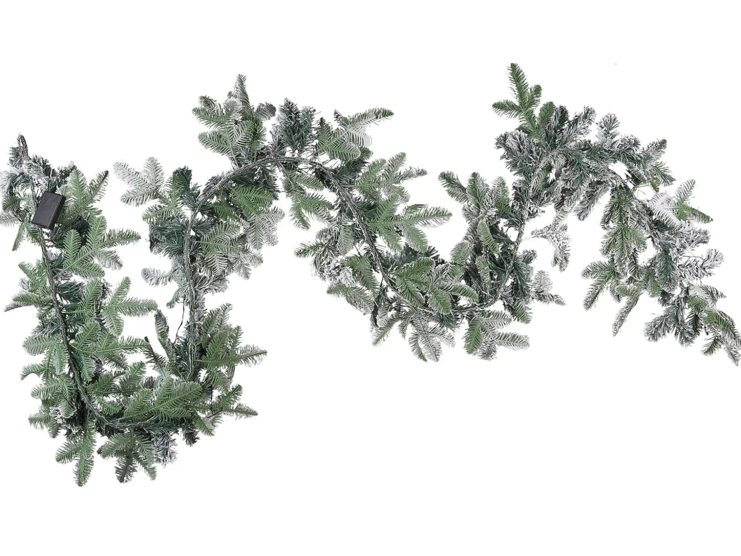 Sneklædt juleguirlande LED SUNDO 180 cm Hvid
