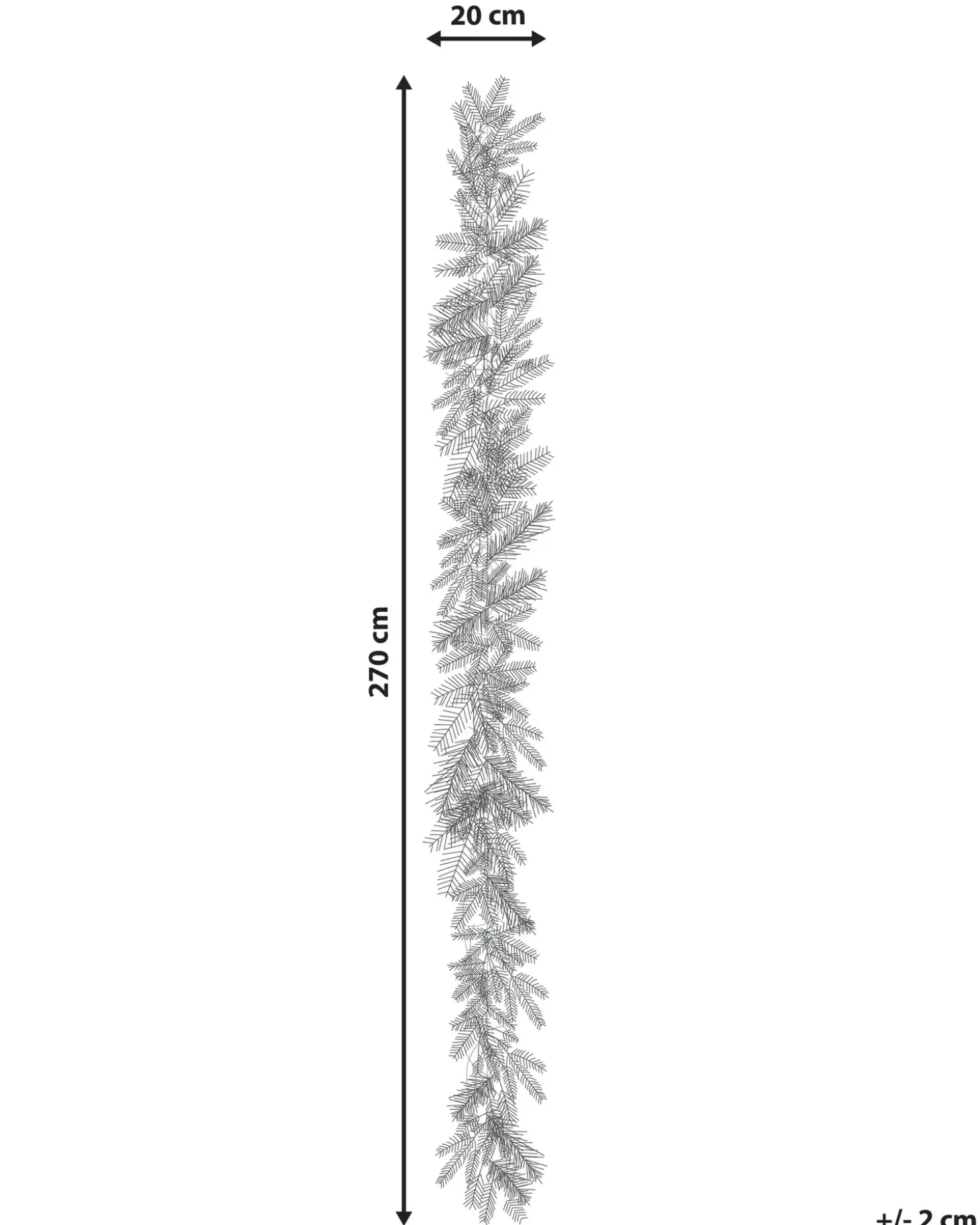 Sneklædt juleguirlande LED SUNDO 270 cm Hvid