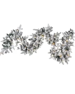 Sneklædt juleguirlande LED SUNDO 270 cm Hvid