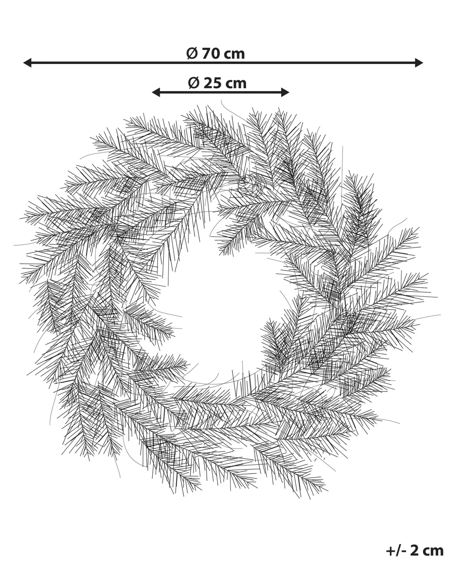 Sneklædt julekrans LED SUNDO Hvid 70 cm