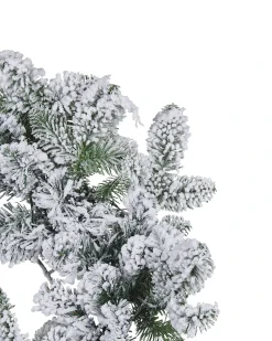 Sneklædt julekrans LED SUNDO Hvid 70 cm