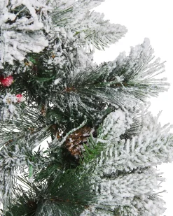 Sneklædt julekrans LED WHITEHORN Hvid 55 cm