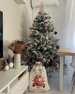 Sneklædt juletræ BASSIE 180 cm Hvid